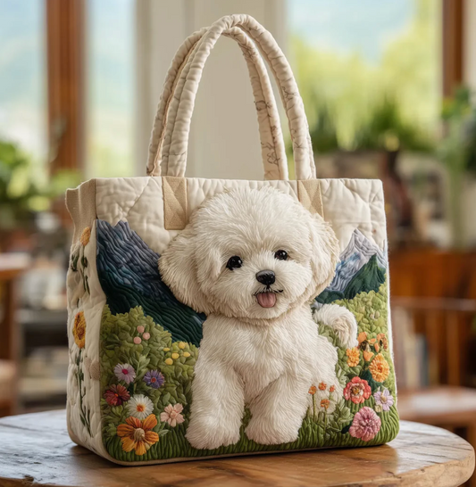 Handmade Quilted Dog Tote Bag